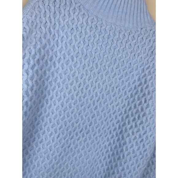 Nordstrom Cable Knit Mock Neck Light Blue Sweater Womens Size XS - Picture 9 of 15